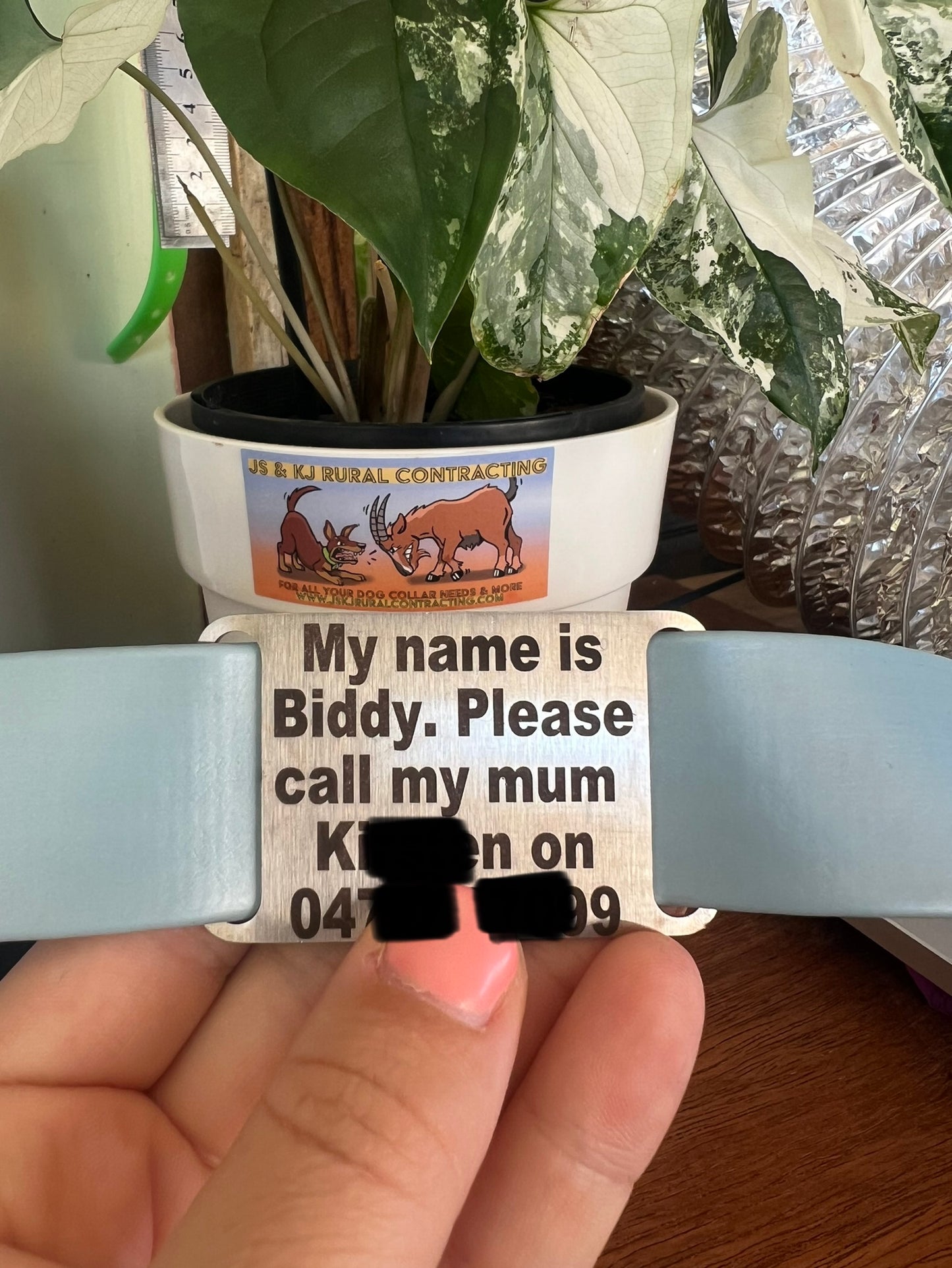 Slide on name tag to suit 32mm collar.