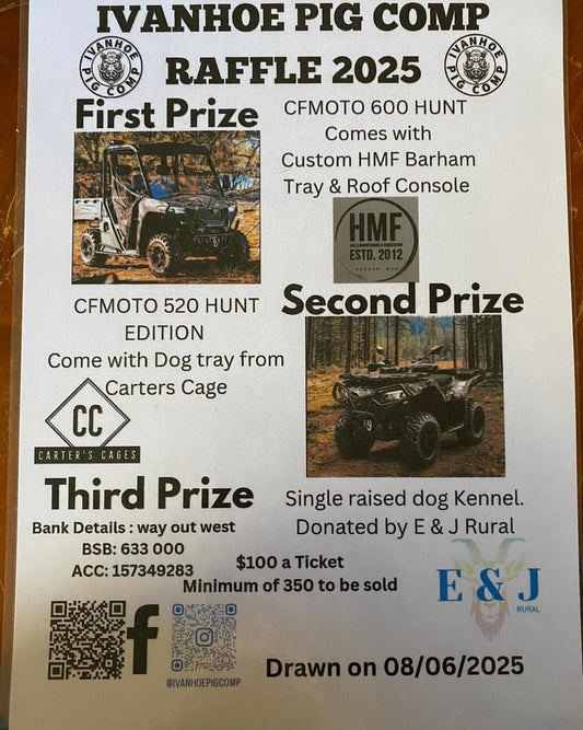 Ivanhoe Pig Comp 2025 Raffle!